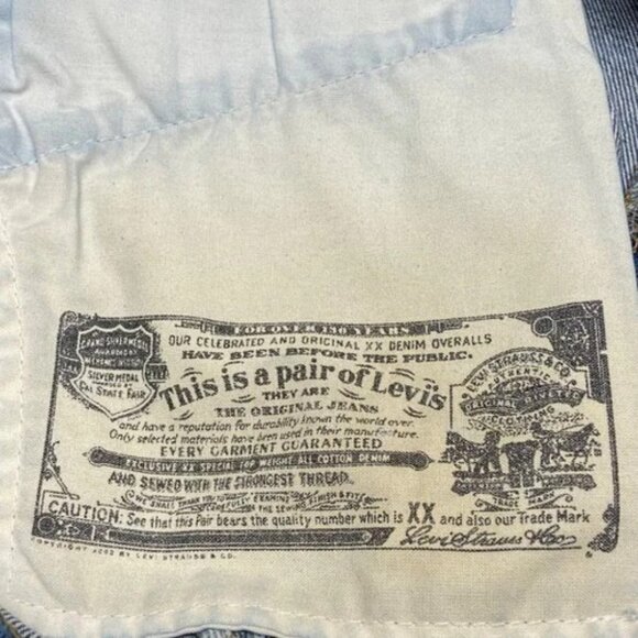 Vintage Levi’s 501XX Blank Tab Jeans Men's 34x31Blue Hemmed 30" Button Fly Denim - Picture 12 of 16